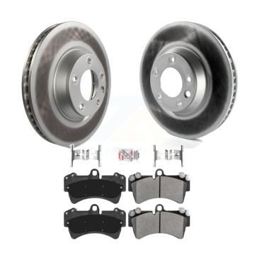 Front Coat Disc Brake Rotors Semi-Metallic Pad Kit For Audi Q7 Porsche Cayenne Volkswagen KGA-103364