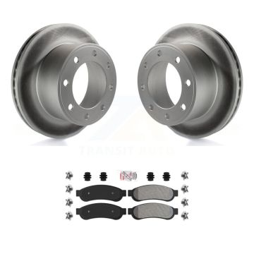 Rear Coated Disc Brake Rotors And Semi-Metallic Pads Kit For Ford F-250 Super Duty F-350 KGA-103370