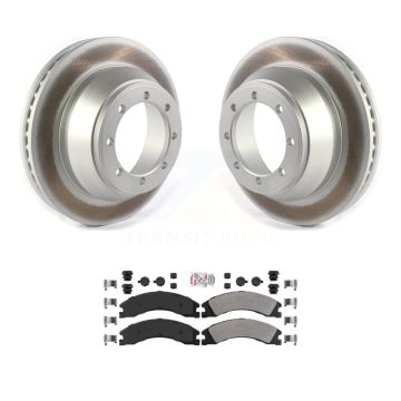 Rear Coated Disc Brake Rotors And Semi-Metallic Pads Kit For Ford E-450 Super Duty KGA-103424