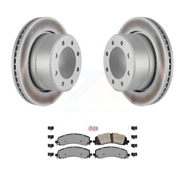 Rear Coated Disc Brake Rotors And Semi-Metallic Pads Kit For Ram 2500 3500 KGA-103437