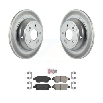 Rear Coated Disc Brake Rotors And Ceramic Pads Kit For Hyundai Genesis G80 Kia K900 KGA-103490