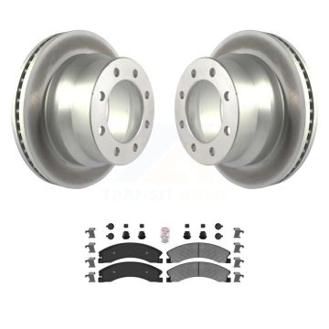 Rear Coated Brake Rotors Semi-Metallic Pad Kit For GMC Savana 3500 Chevrolet Express 4500 KGA-103521