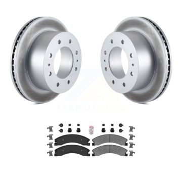 Rear Coated Brake Rotors Semi-Metallic Pad Kit For GMC Chevrolet Sierra 2500 HD Silverado KGA-103526