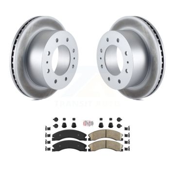 Rear Coated Brake Rotor & Ceramic Pad Kit For GMC Chevrolet Sierra 2500 HD Silverado 3500 KGA-103528