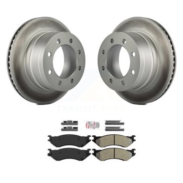 Rear Coated Disc Brake Rotors And Semi-Metallic Pads Kit For Dodge Ram 1500 3500 2500 KGA-103535