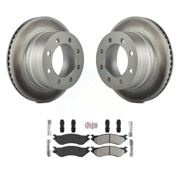Rear Coated Disc Brake Rotors And Semi-Metallic Pads Kit For Dodge Ram 1500 3500 2500 KGA-103536