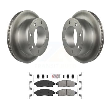 Rear Coated Brake Rotor & Semi-Metallic Pad Kit For Ford F-350 Super Duty F-250 Excursion KGA-103568