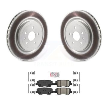 Rear Coated Disc Brake Rotors And Ceramic Pads Kit For 2015 Cadillac CTS 6.2L KGA-103605