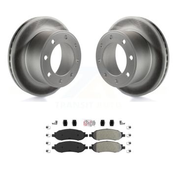 Rear Coated Brake Rotor & Semi-Metallic Pad Kit For 2005-2007 Ford F-350 Super Duty F-250 KGA-103655