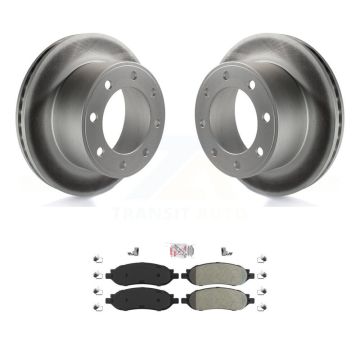 Rear Coated Brake Rotor & Semi-Metallic Pad Kit For 2005-2007 Ford F-350 Super Duty F-250 KGA-103656