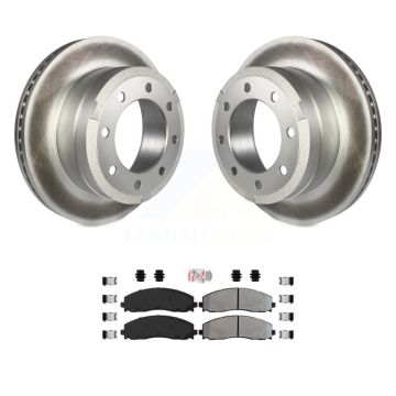 Rear Coated Disc Brake Rotors And Semi-Metallic Pads Kit For Ford F-350 Super Duty F-250 KGA-103659