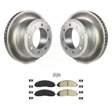 Rear Coated Disc Brake Rotors And Semi-Metallic Pads Kit For Ford F-350 Super Duty F-250 KGA-103660