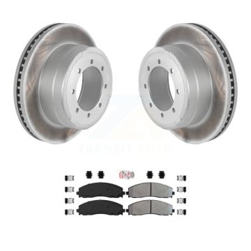 Rear Coated Disc Brake Rotors Semi-Metallic Pad Kit For Ford F-350 Super Duty F-250 F-450 KGA-103661