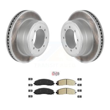 Rear Coated Disc Brake Rotors Semi-Metallic Pad Kit For Ford F-350 Super Duty F-250 F-450 KGA-103662