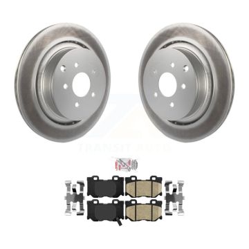 Rear Coated Brake Rotor & Ceramic Pad Kit For INFINITI Q50 Q60 M37 FX50 QX70 Q70 Q70L M56 KGA-103674
