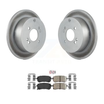 Rear Coated Disc Brake Rotors & Ceramic Pad Kit For 2006-2010 Hyundai Accent Kia Rio5 Rio KGA-103814