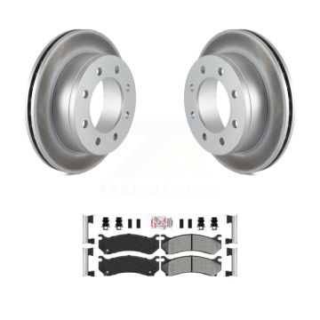 Rear Coat Brake Rotor Semi-Metallic Pad Kit For Chevrolet GMC Sierra 2500 HD Silverado XL KGA-103904