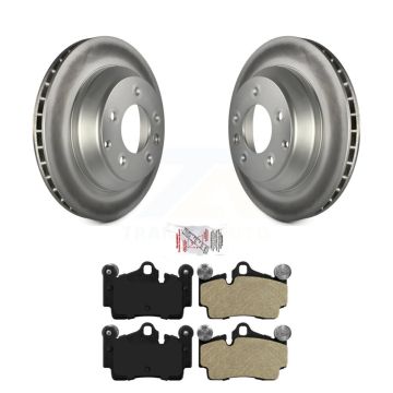 Rear Coated Disc Brake Rotor Semi-Metallic Pad Kit For Audi Q7 Porsche Cayenne Volkswagen KGA-103968