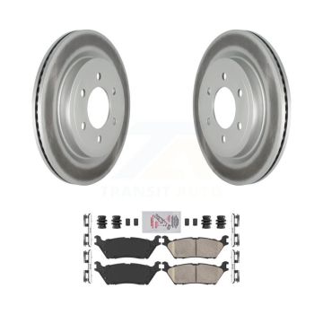 Rear Coated Disc Brake Rotors Ceramic Pad Kit For Ford F-150 Expedition Lincoln Navigator KGA-103986