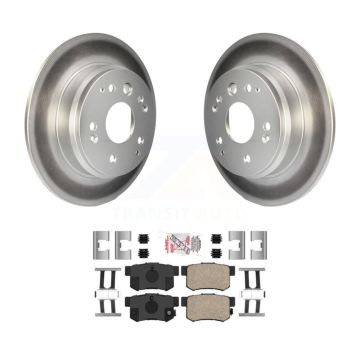 Rear Coated Disc Brake Rotors And Ceramic Pads Kit For Acura TL Honda Element KGA-104017
