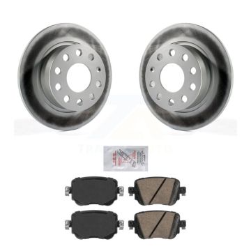 Rear Coated Disc Brake Rotors And Ceramic Pad Kit For Volkswagen Golf Alltrack SportWagen KGA-104074