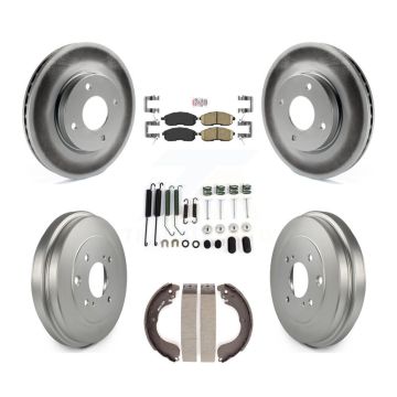 Front Rear Disc Brake Rotors Ceramic Pad And Coated Drum Kit (7Pc) For Nissan Sentra Cube KGA-104173
