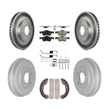 Front Rear Disc Brake Rotor Semi-Metallic Pad Coat Drum Kit (7Pc) For Ford Escape Mercury KGA-104176