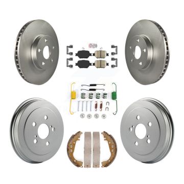 Front Rear Disc Brake Rotors Ceramic Pads And Coated Drum Kit (7Pc) For Toyota Celica KGA-104180