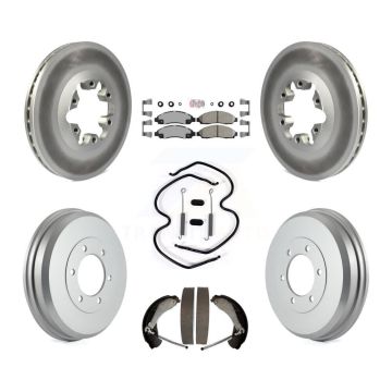 Front Rear Brake Rotors Ceramic Pad Coat Drum Kit (7Pc) For Chevrolet Colorado GMC Canyon KGA-104195