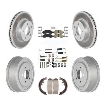 Front Rear Disc Brake Rotor Ceramic Pad Coated Drum Kit (7Pc) For Ford Ranger Mazda B4000 KGA-104230