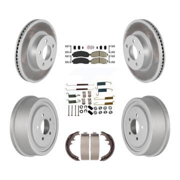 Front Rear Disc Brake Rotor Ceramic Pad Coated Drum Kit (7Pc) For Ford Ranger Mazda B4000 KGA-104231