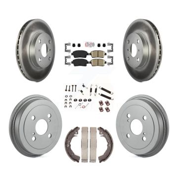 Front Rear Disc Brake Rotor Ceramic Pad & Coated Drum Kit (7Pc) For 2001-2005 Toyota Echo KGA-104232