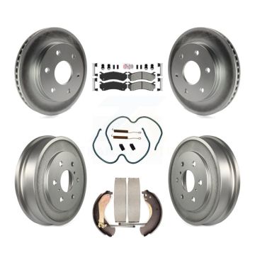 Front Rear Brake Rotor Semi-Metallic Pad Coat Drum Kit (7Pc) For Chevrolet Silverado 1500 KGA-104267