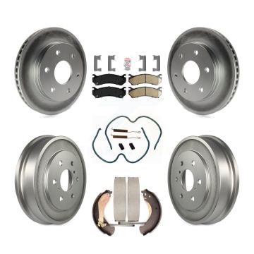 Front Rear Brake Rotor Ceramic Pad Coated Drum Kit (7Pc) For Chevrolet Silverado 1500 GMC KGA-104268