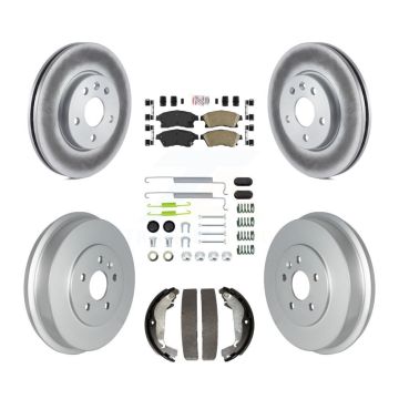 Front Rear Disc Brake Rotor Ceramic Pad Coated Drum Kit (7Pc) For Chevrolet Cruze Limited KGA-104275