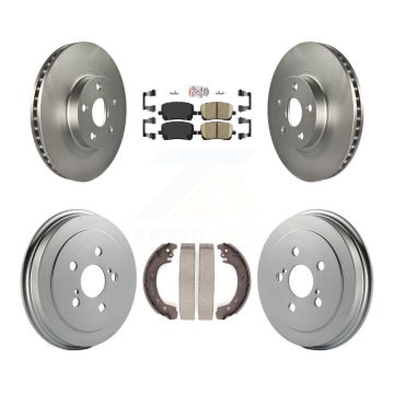 Front Rear Disc Brake Rotors Ceramic Pads And Coated Drum Kit For Toyota Corolla KGA-104294