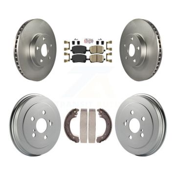Front Rear Disc Brake Rotors Ceramic Pads And Coated Drum Kit For Toyota Corolla KGA-104296