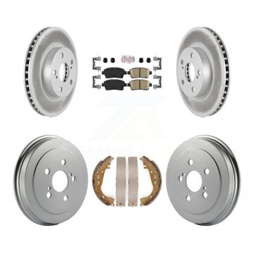 Front Rear Disc Brake Rotors Ceramic Pads And Coated Drum Kit For 2004-2008 Toyota Prius KGA-104298