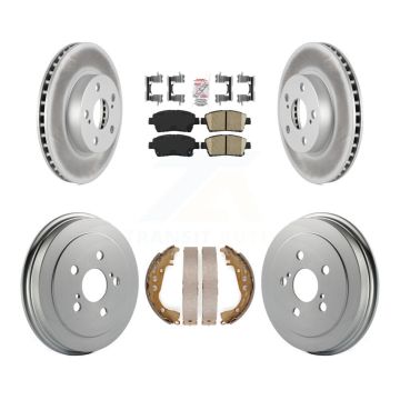 Front Rear Disc Brake Rotors Ceramic Pads And Coated Drum Kit For 2004-2008 Toyota Prius KGA-104299