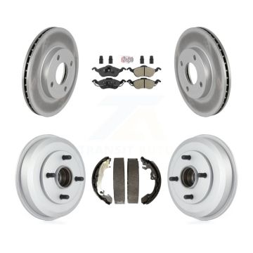 Front Rear Disc Brake Rotors Semi-Metallic Pads And Coated Drum Kit For Ford Focus KGA-104300