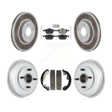 Front Rear Disc Brake Rotors Semi-Metallic Pads And Coated Drum Kit For Ford Focus KGA-104301