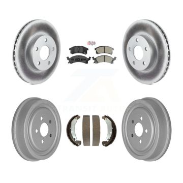 Front Rear Disc Brake Rotor Semi-Metallic Pad Coat Drum Kit For Pontiac Sunfire Chevrolet KGA-104302