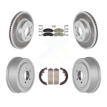 Front Rear Disc Brake Rotors Ceramic Pads And Coated Drum Kit For Ford Ranger Mazda B4000 KGA-104304