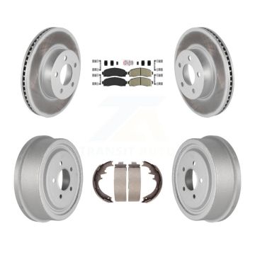 Front Rear Disc Brake Rotors Ceramic Pads And Coated Drum Kit For Ford Ranger Mazda B4000 KGA-104305