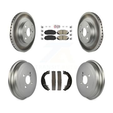 Front Rear Disc Brake Rotors Ceramic Pads And Coated Drum Kit For Toyota Yaris KGA-104307
