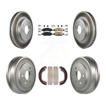 Front Rear Brake Rotors Ceramic Pad Coat Drum Kit For Chevrolet Silverado 1500 GMC Sierra KGA-104322