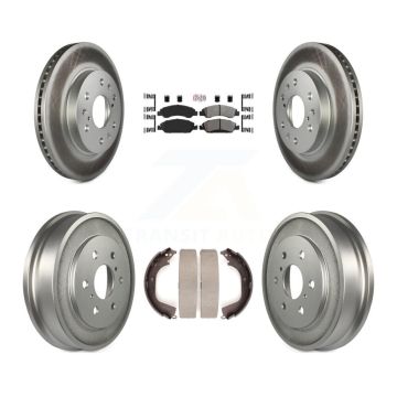 Front Rear Brake Rotor Semi-Metallic Pad Coated Drum Kit For Chevrolet Silverado 1500 GMC KGA-104324