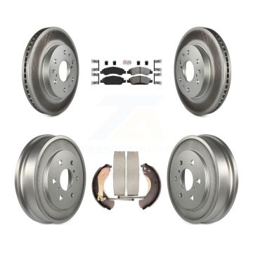 Front Rear Brake Rotor Semi-Metallic Pad Coated Drum Kit For Chevrolet GMC Silverado 1500 KGA-104325