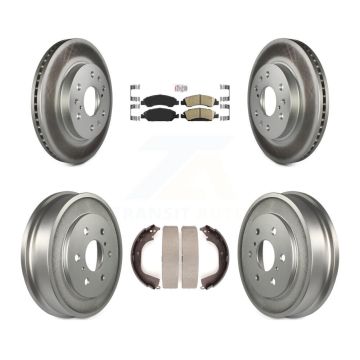 Front Rear Brake Rotors Ceramic Pad Coat Drum Kit For Chevrolet Silverado 1500 GMC Sierra KGA-104326