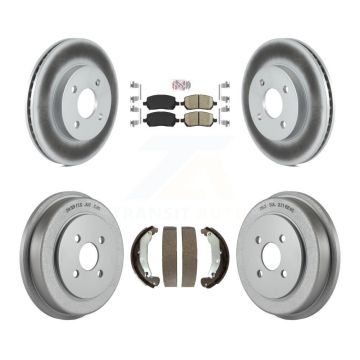 Front Rear Brake Rotors Ceramic Pad Coat Drum Kit For Chevrolet Cobalt Saturn Ion Pontiac KGA-104334